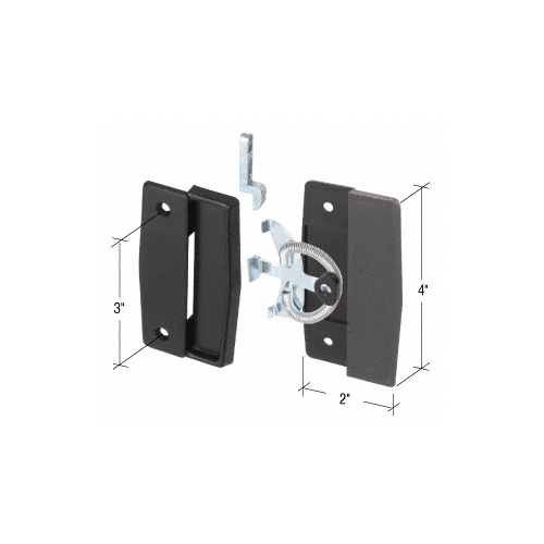 Sliding Screen Door Latch and Pull with 3" Screw Holes for Academy and Better-Bilt Doors Black