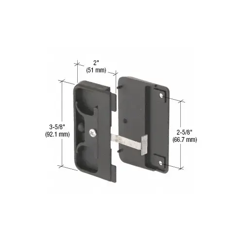 Sliding Screen Door Latch and Pull with 2-5/8" Screw Holes Black