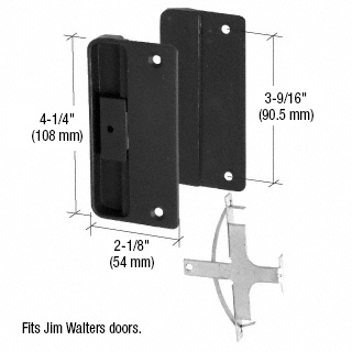 CRL A151 Sliding Screen Latch and Pull With 3-5/8" Screw Holes for Jim Walters Doors Black