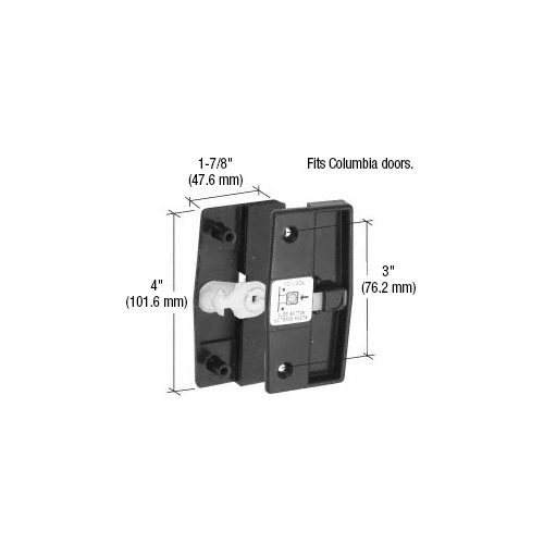 Sliding Screen Door Latch and Pull With 3" Screw Holes for 1/2" Thick Columbia Doors Black