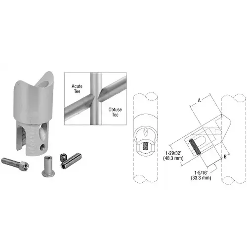 CRL A190T29 Satin Anodized ACRS Obtuse 29 degree Angled Tee Adaptor