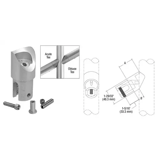 CRL A19AT29 Satin Anodized ACRS Acute 29 degree Angled Tee Adaptor