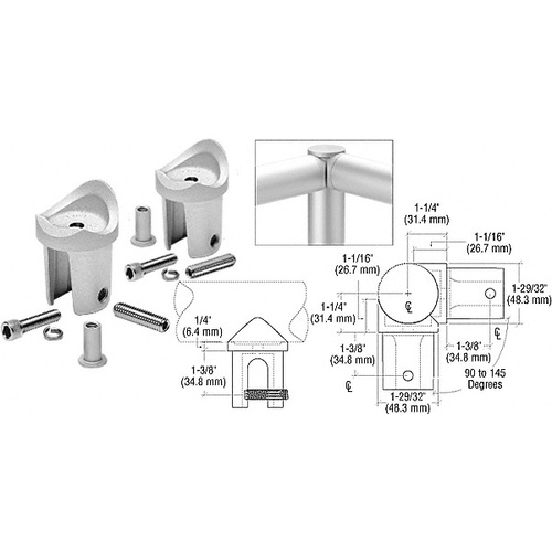 CRL A19CPA Satin Anodized ACRS Corner Post Adaptor