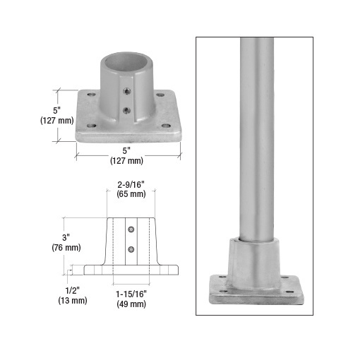 Satin Anodized ACRS Level Floor Flange