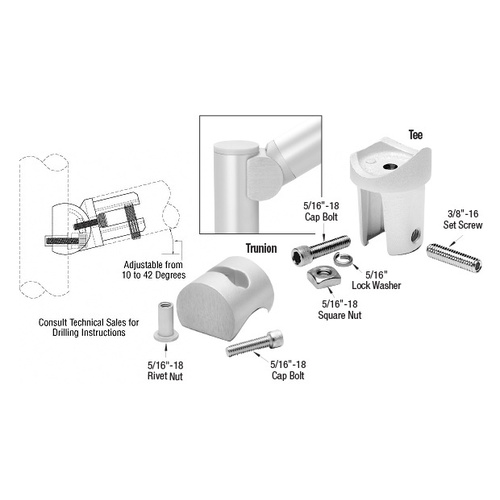 Satin Anodized ACRS Lower Adjustable Tee Adaptor