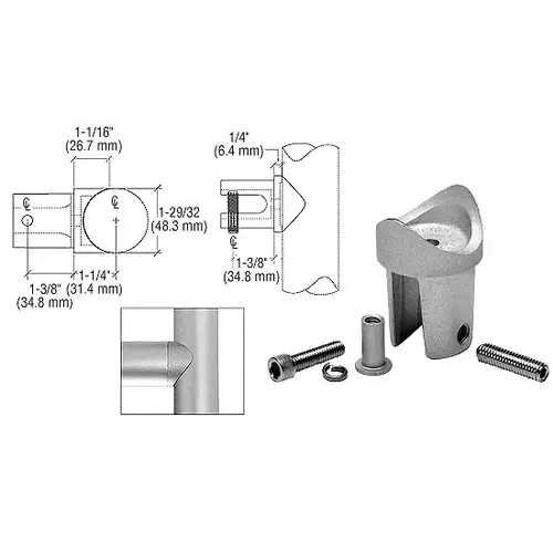CRL A19STA Satin Anodized ACRS Straight Tee Adaptor