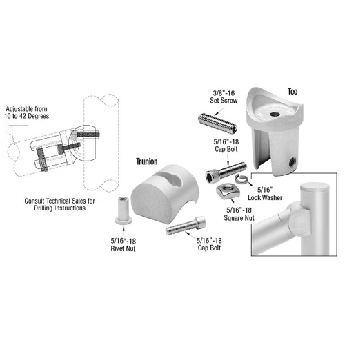 Satin Anodized ACRS Upper Adjustable Tee Adaptor