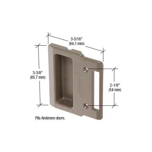 CRL A209 Stone Plastic Sliding Screen Door Inside Pull with 2-1/8" Screw Holes for Andersen Doors