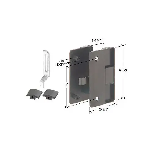 Black Sliding Screen Door Latch and Pull with 3" Screw Holes for 1/2" Thick Columbia Series 4000 Doors