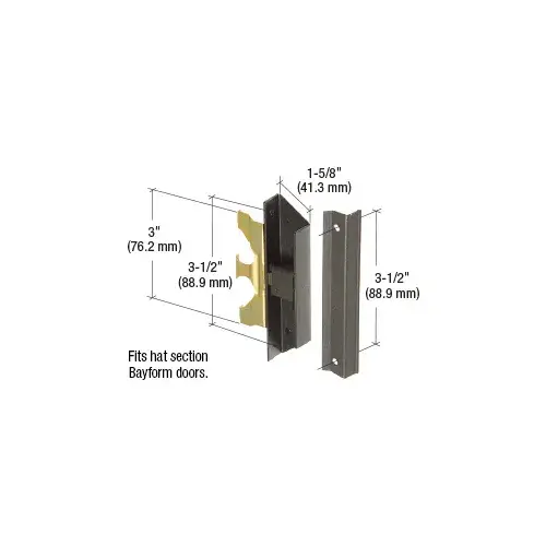Black Sliding Screen Door Latch and Pull with 3-1/2" Screw Holes for Section Doors by Bayform