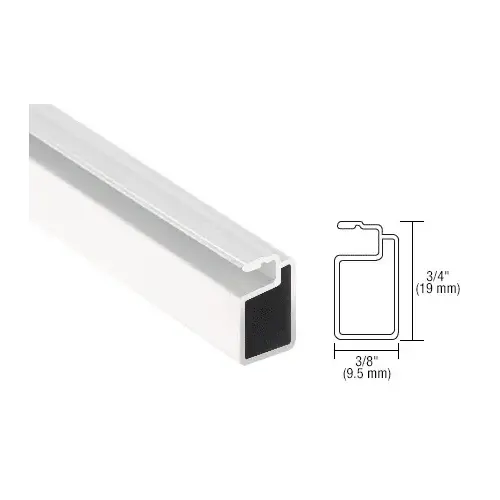 White 3/4" x 3/8" Extruded Screen Frame  84" Stock Length - pack of 50