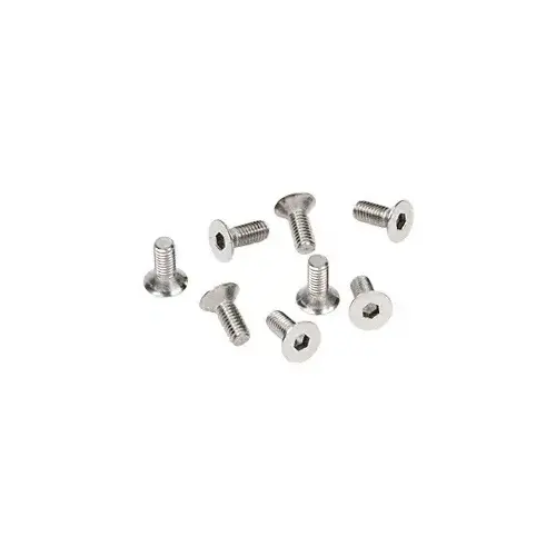 Polished Chrome 5 mm x 12 mm Cover Plate Flat Allen Head Screws - pack of 8