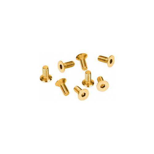 Gold Plated 5 mm x 12 mm Cover Plate Flat Allen Head Screws - pack of 8