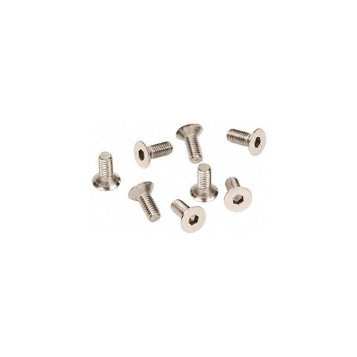 Polished Nickel 6 mm x 12 mm Cover Plate Flat Allen Head Screws - pack of 8