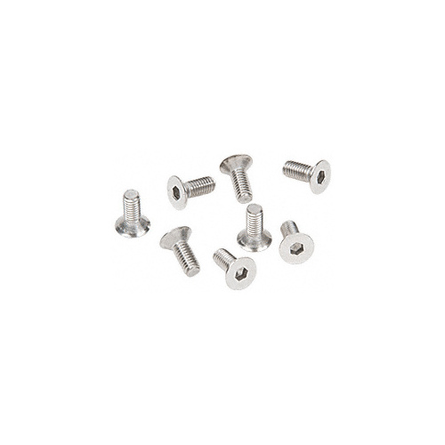 Satin Chrome 6 mm x 12 mm Cover Plate Flat Allen Head Screws - pack of 8