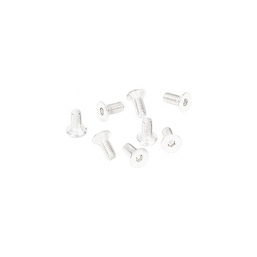 White 5 mm x 12 mm Cover Plate Flat Allen Head Screws - pack of 8