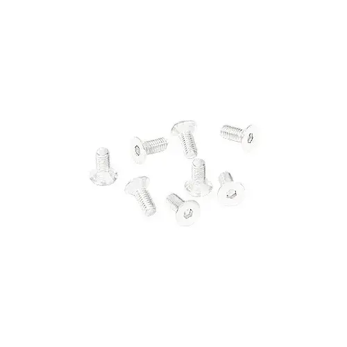 White 6 mm x 12 mm Cover Plate Flat Allen Head Screws - pack of 8