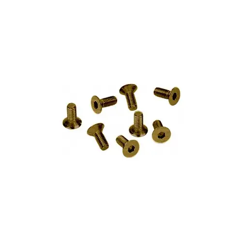 Antique Brass 6 mm x 15 mm Cover Plate Flat Allen Head Screws - pack of 8