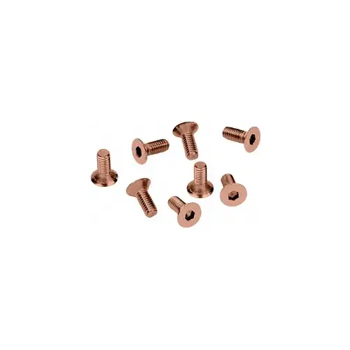 CRL A612BC0 Brushed Copper 6 mm x 12 mm Cover Plate Flat Allen Head Screws - pack of 8