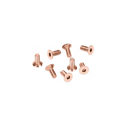 Polished Copper 6 mm x 12 mm Cover Plate Flat Allen Head Screws - pack of 8