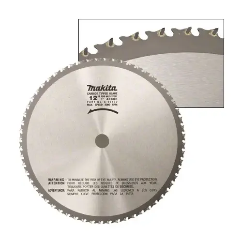 12" x 1" Arbor 60 Tooth Carbide Saw Blade for Mild Steel