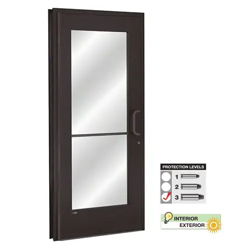 Level 3 Aluminum Bullet Resistant Door Duranodic Bronze Finish