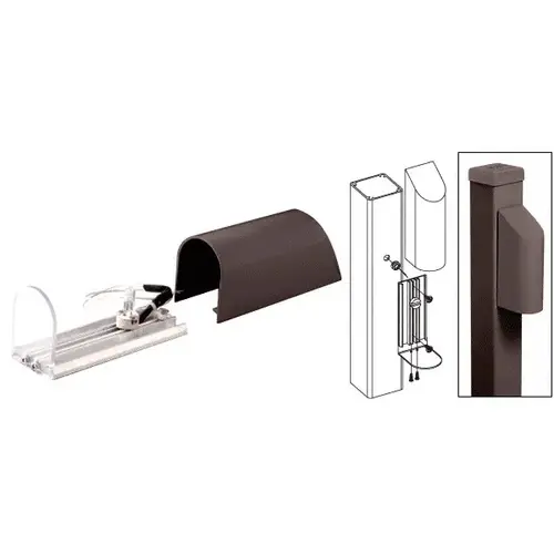 CRL ACH1BRZ Matte Bronze Aluminum Post Mounted Decorative Light With Hood