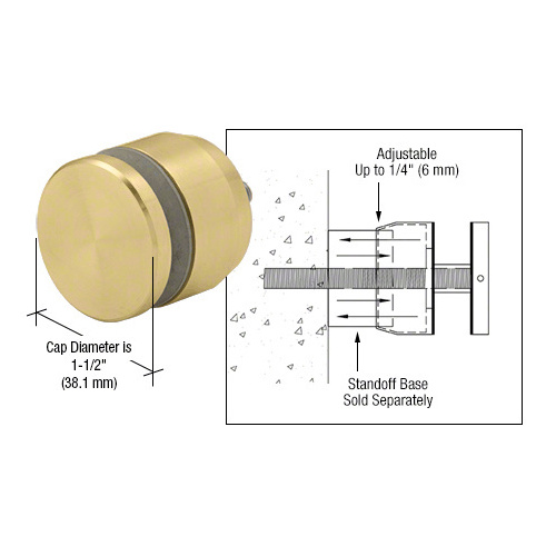 Brass Adjustable Height Standoff Cap for 1-1/4" Base