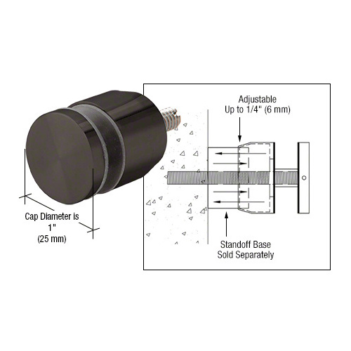 Gun Metal Adjustable Height Standoff Cap for 3/4" Base