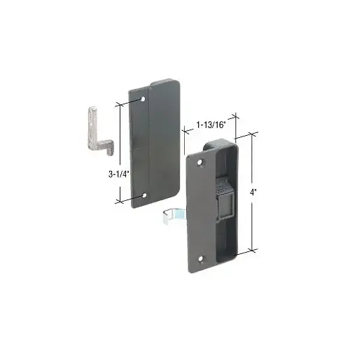 Sliding Screen Door Latch and Pull with 3-1/4" Screw Holes Black