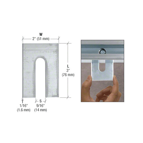 CRL AHS66 1/16" x 3" Aluminum Horseshoe Shims