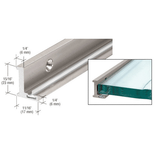 Brushed Nickel 98" Aluminum Jamb With Clear Vinyl Wipe - 95" Stock Length