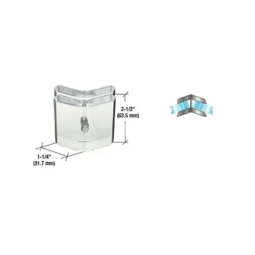 CRL AMC135 Clear Acrylic 135 degree Mall Glass Clamp