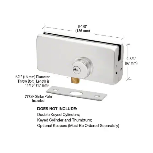 Satin Anodized AMR215 Series Patch Lock