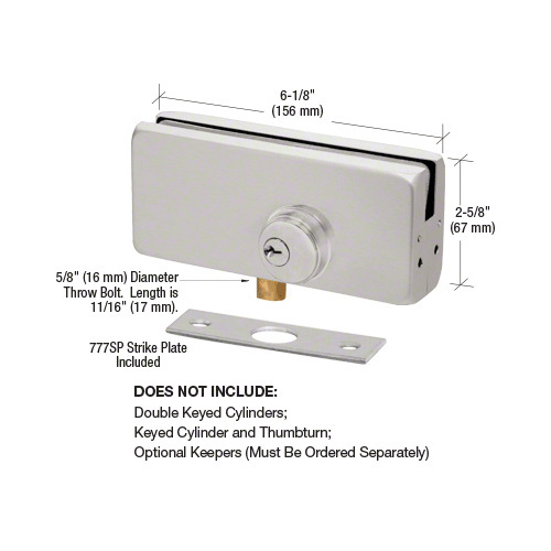 Brushed Stainless AMR215 Series Patch Lock