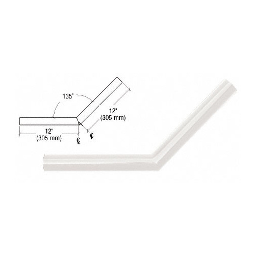 CRL AR35W Sky White Quick Connect 135 degree Corner for 1-1/2" Diameter Tubing