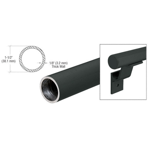 CRL ARHR15BL 241" Matte Black Quick Connect 1-1/2" Diameter Aluminum Hand Rail