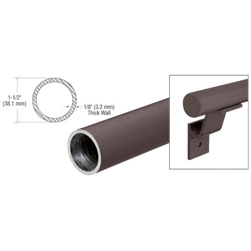 CRL ARHR15BRZ 241" Matte Bronze Quick Connect 1-1/2" Diameter Aluminum Hand Rail