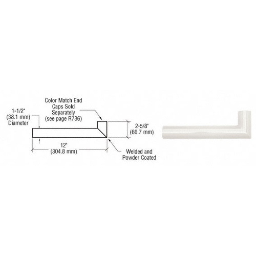 Sky White Quick Connect Wall Hand Rail Return for 1-1/2" Diameter Tubing