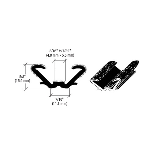 96" Flexible Flocked Rubber Glass Run Channel for 1969-1971 Chevy II, Chevelle, Tempest and F-85 Olds Black