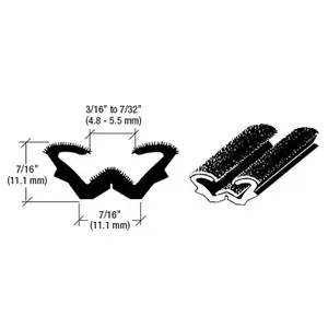 CRL AS152896 96" Flexible Flocked Rubber Glass Run Channel for Universal for Buses and RV Windows Black