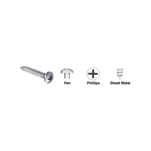 Brite Zinc Chromate 8 x 1/2" Pan Head Phillips Tapping Sheet Metal Screws