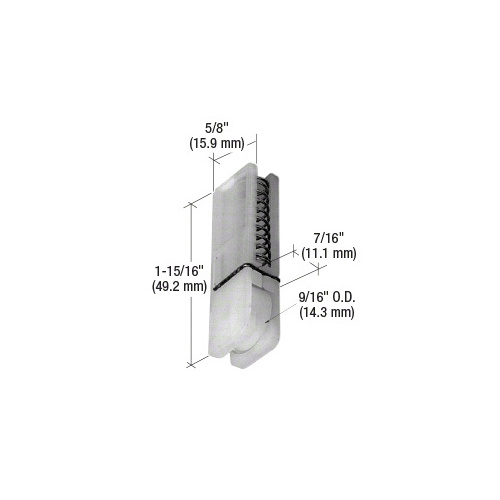 CRL B544 9/16" Flat Edge Nylon Sliding Screen Door Bottom Roller for Ador/HiLite Doors - pack of 2