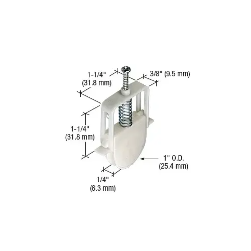 1" Nylon Sliding Screen Door Bottom Roller for Columbia Doors