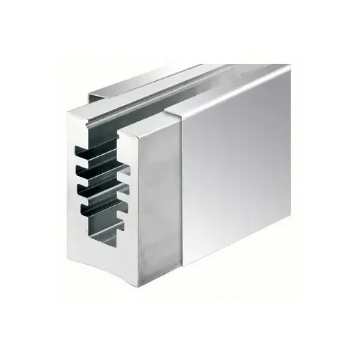 CRL B5APSC B5A Series Polished Stainless Custom Size Aluminum Base Shoe with Cladding Undrilled for 1/2" Glass