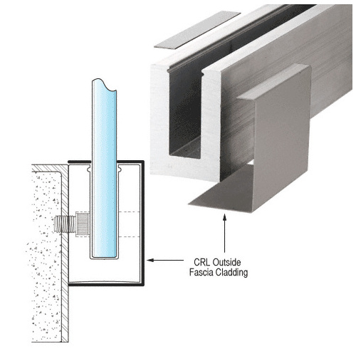 316 Brushed Stainless 120" Outside Fascia Cladding for CRL's Laminated Base Shoe - L56S Series 120" Stock Length