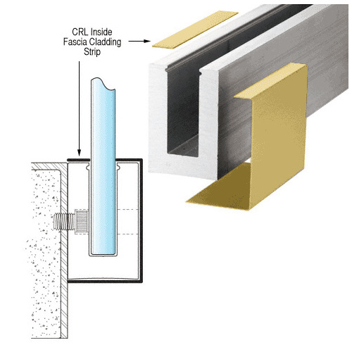 Satin Brass Inside Fascia Cladding Strip 120" Long 120" Stock Length