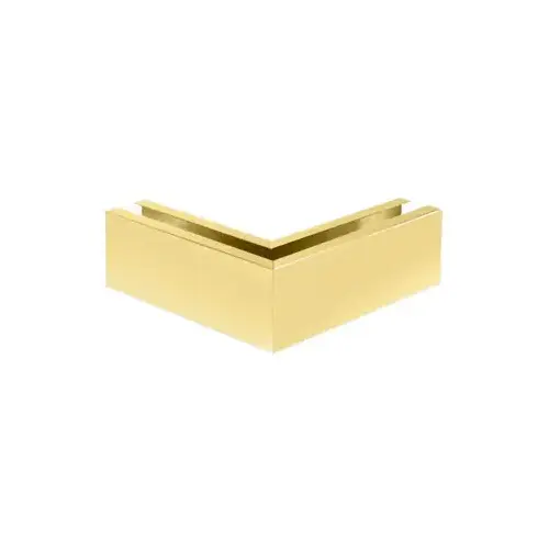 Satin Brass 12" 90 degree Mitered Corner Cladding for B5L Series Low Profile Base Shoe