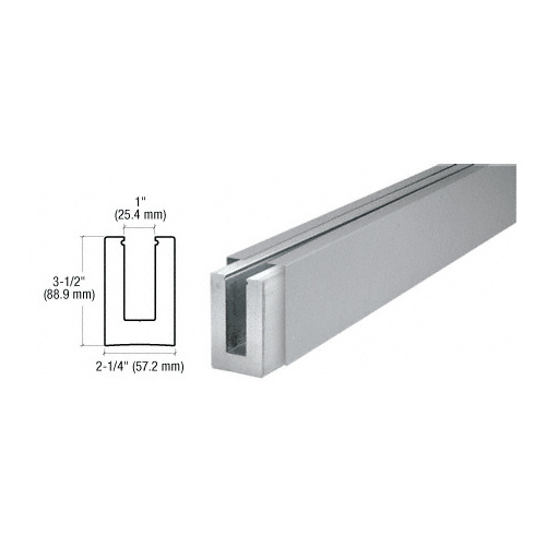 Brushed Stainless Custom B5L Series Low Profile Square Base Shoe Undrilled for 1/2" to 5/8" Glass