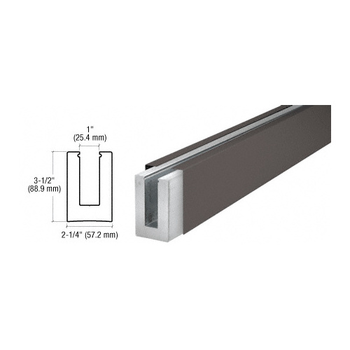 Dark Bronze Anodized Custom B5L Series Low Profile Square Base Shoe Undrilled for 1/2" to 5/8" Glass